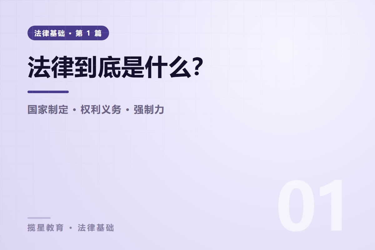 行业资讯 - 揽星教育法律基础系列 - 法律到底是什么？三个本质特征与四类社会规范