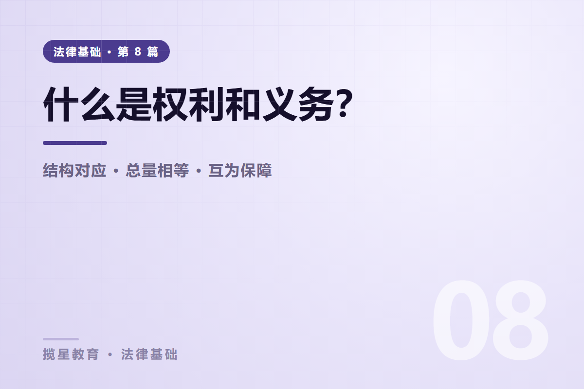 行业资讯 - 揽星教育法律基础系列 - 什么是权利和义务？三大对应关系讲清