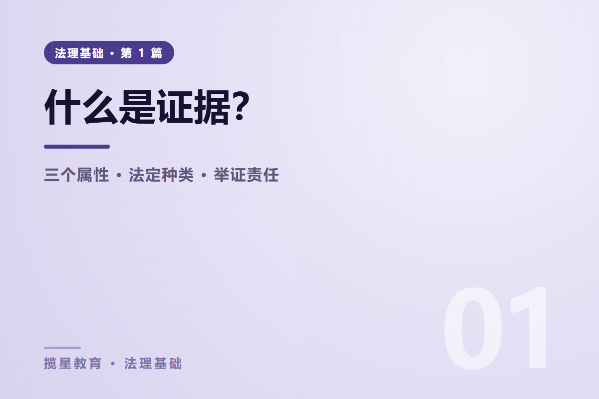 行业资讯 - 揽星教育法理基础系列 - 什么是证据？