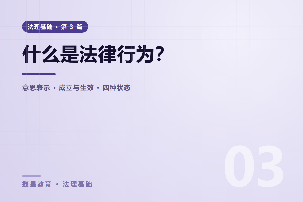 行业资讯 - 揽星教育法理基础系列 - 什么是法律行为？