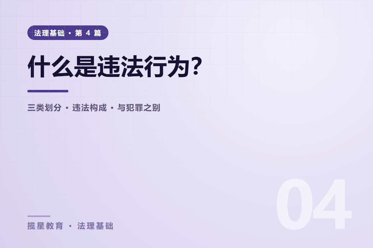 行业资讯 - 揽星教育法理基础系列 - 什么是违法行为？